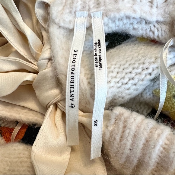 NWT Anthropologie Floral Appliqued Sweater Tunic Dress - Picture 10 of 16